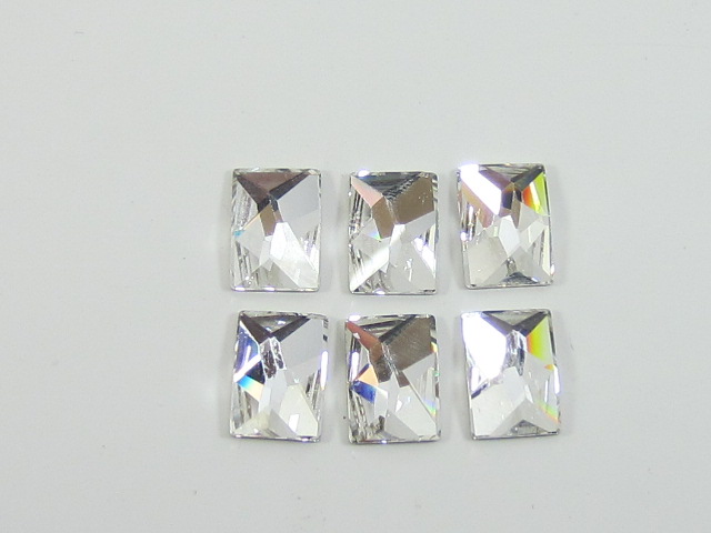 18 Pcs 8x6mm RECTANGLE CRYSTAL FLATBACK European Rhinestones